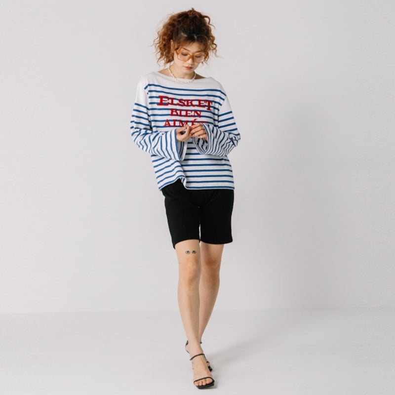 刺繍ロゴパネルボーダーバスクシャツ【BB51-913】 | BLANC basque
