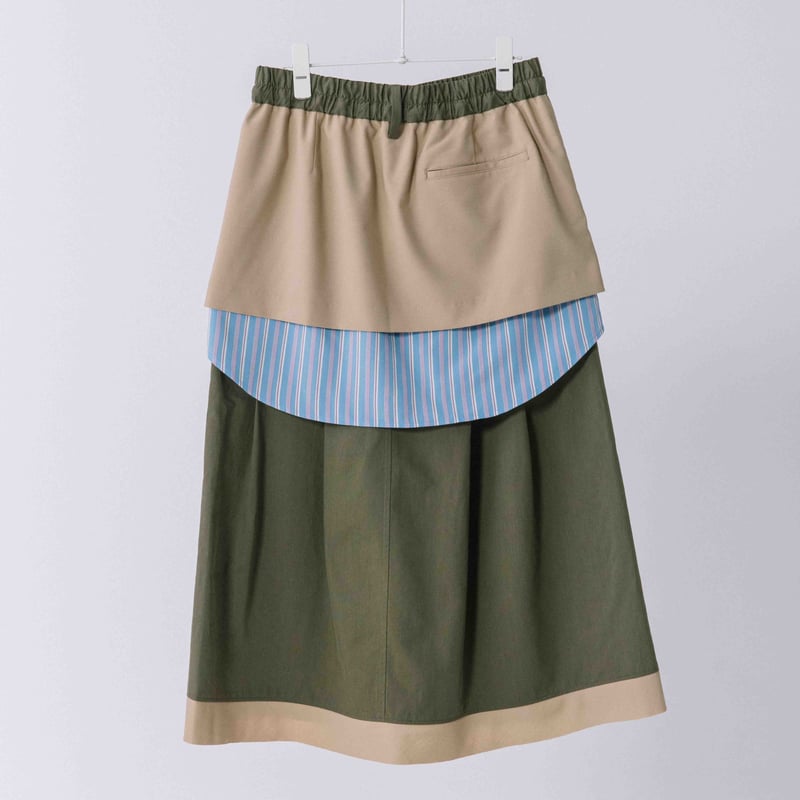 異素材ドッキングスカート【BB54-601】 | BLANC basque