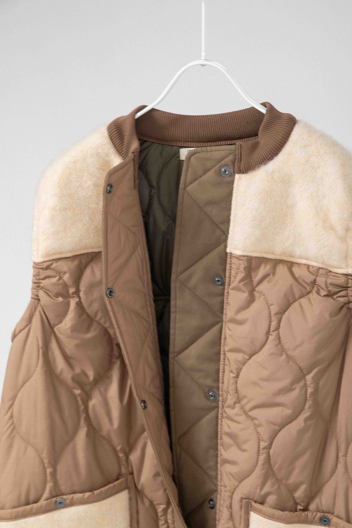 KNIT×キルティング ロングベスト 【BB55-714】 | BLANC basque