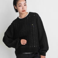 クラッシュモヘア混透かしニット　【BB55-713】