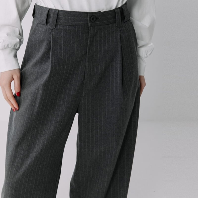 ストライプタックワイドパンツ【BB57-309】 | BLANC basque
