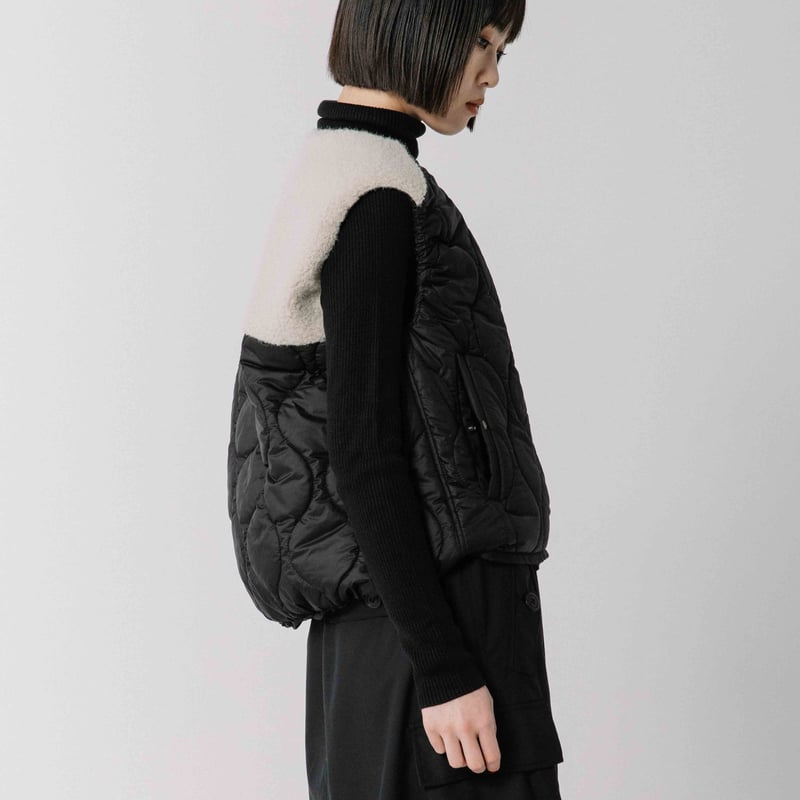 キルティング×ボアショートベスト【BB54-503】 | BLANC basque