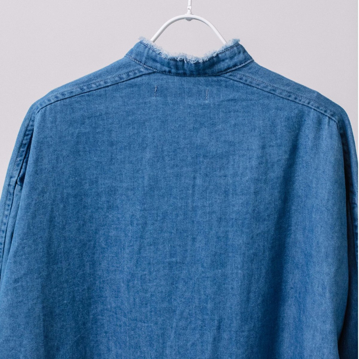 BLANC basque/ブラン バスクの 8oz デニム　パールボタンチュニックシャツ【BB88-406】 手洗い可能！ 8oz デニム パールボタンチュニックシャツ【BB88-406】 | BLANC