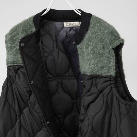 KNIT×キルティング ロングベスト　【BB55-714】