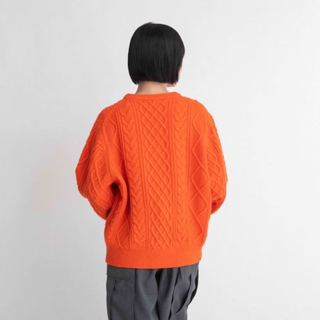 プリントクルーネックカラーニット【BB55-717】