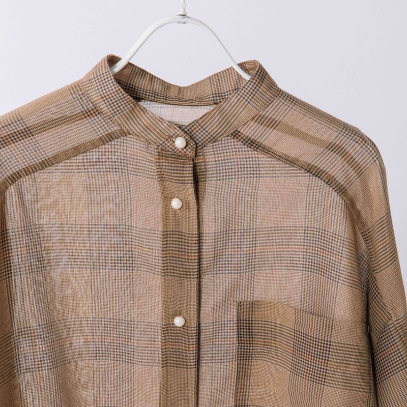 シアーチェックパールボタンシャツ【BB54-105】 | BLANC basque
