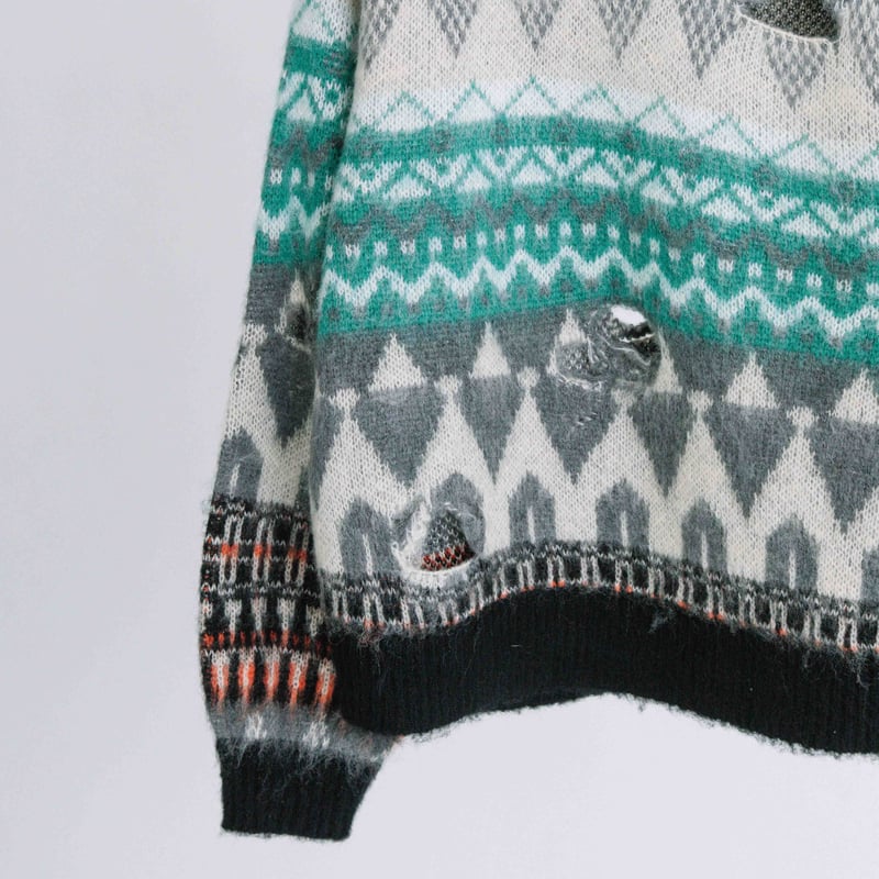 フェアアイル柄 ダメージ加工ニット【BB56-722】 | BLANC basque