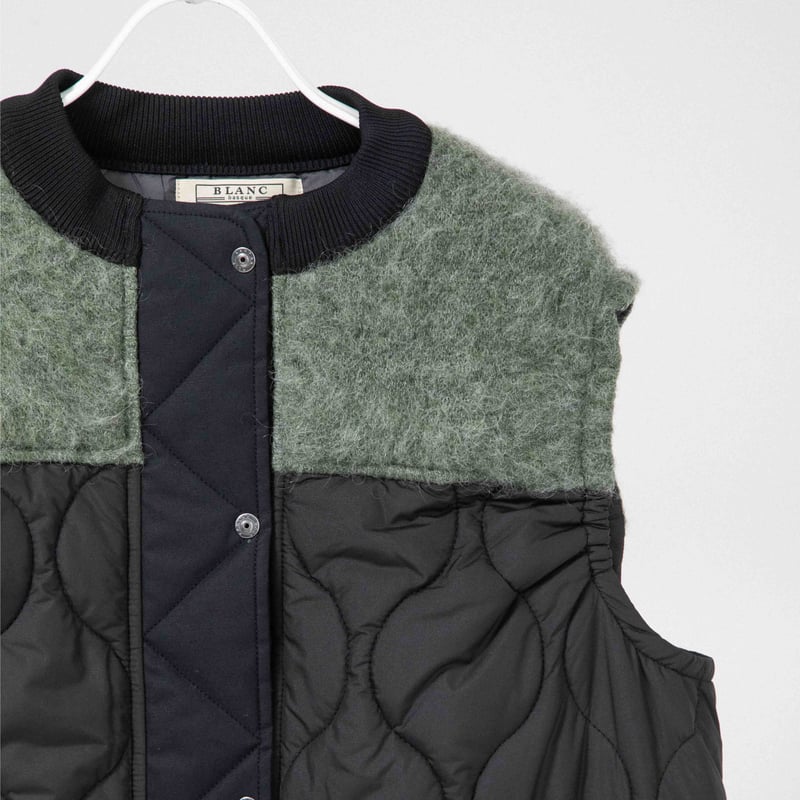 KNIT×キルティング ロングベスト 【BB55-714】 | BLANC basque