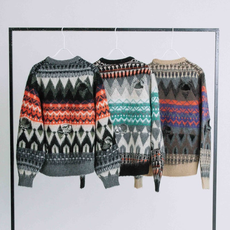 フェアアイル柄 ダメージ加工ニット【BB56-722】 | BLANC basque