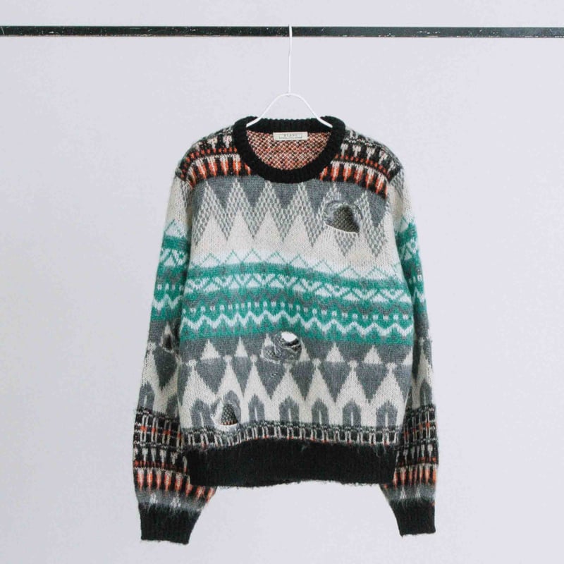 フェアアイルダメージ加工ニット【BB56-722】 | BLANC basque