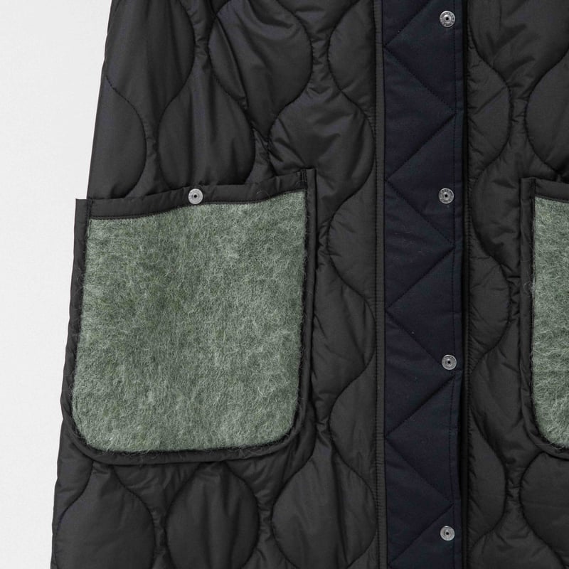 KNIT×キルティング ロングベスト 【BB55-714】 | BLANC basque