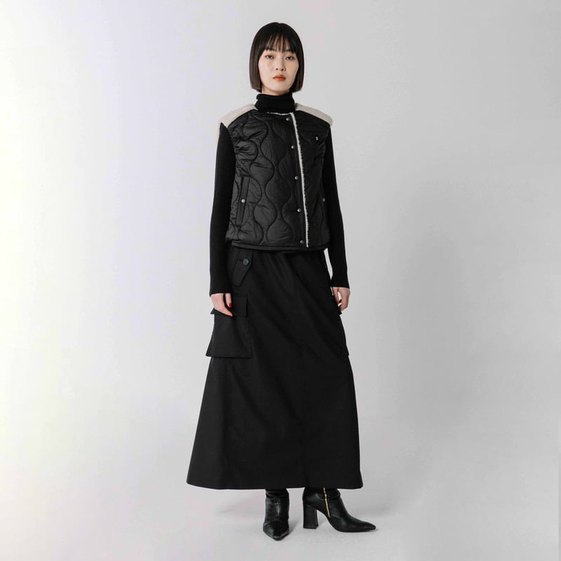 キルティング×ボアショートベスト【BB54-503】 | BLANC basque