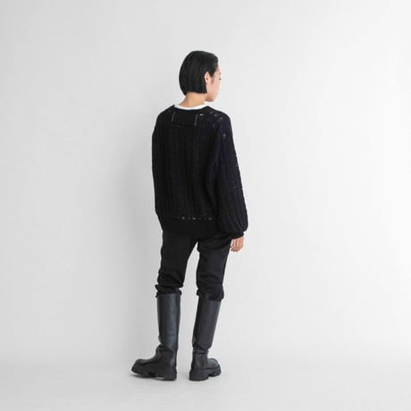 クラッシュモヘア混透かしニット　【BB55-713】