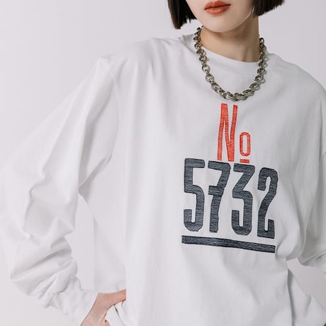 ”No.5732”刺繍ロゴロングTシャツ【BB57-935】
