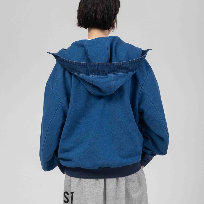 デニム×デニム裏毛ZIPUPパーカー【BB61-503】 | BLANC basque