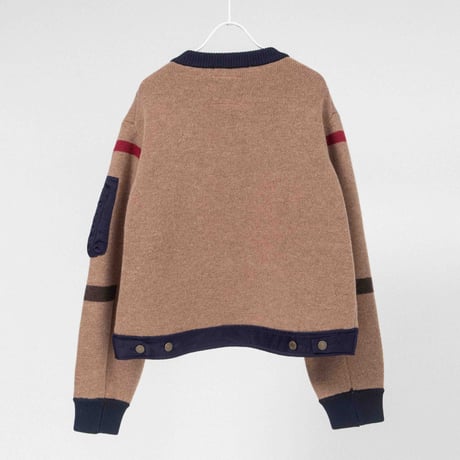 ナイロンツイル×KNIT ZIPブルゾン【BB55-715】