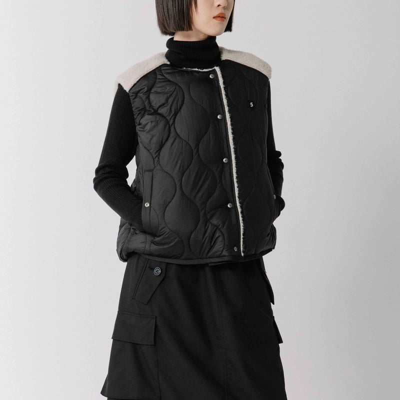 キルティング×ボアショートベスト【BB54-503】 | BLANC basque