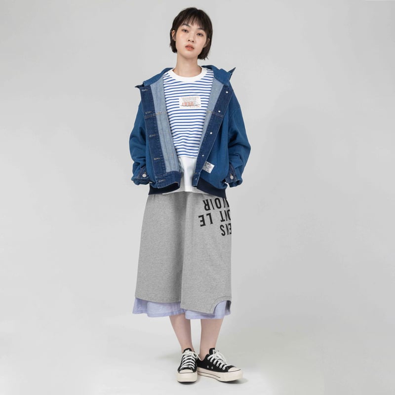 デニム×デニム裏毛ZIPUPパーカー【BB61-503】 | BLANC basque