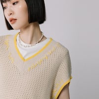 透かしケーブル×ハンドステッチニットベスト【BB57-712】