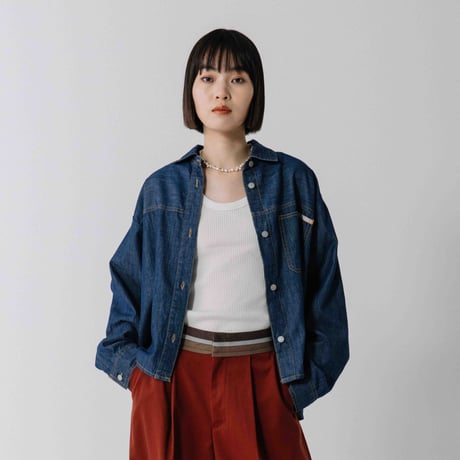 期間限定お値下げ中⭐︎BLANC basqueパールボタン デニムジャケット blanc basque ブラウス シャツ パールボタン ダンガリーデニム