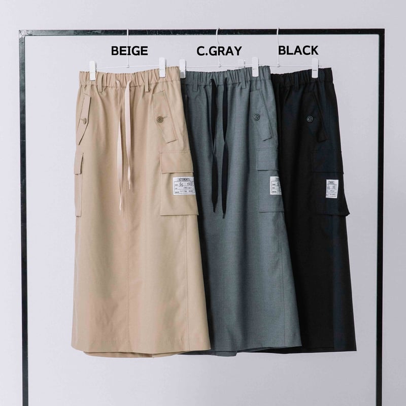 ブランバスク blanc basque ミリタリー　スカート blanc basque (ブランバスク) ギャザーバルーンスカート