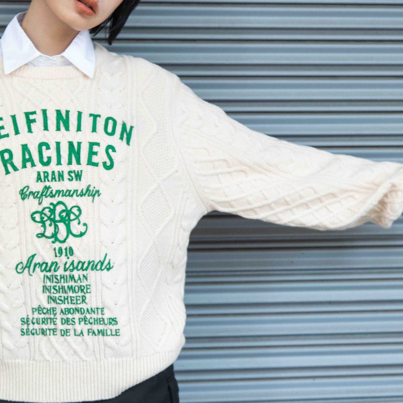 プリントクルーネックカラーニット【BB55-717】 | BLANC basque