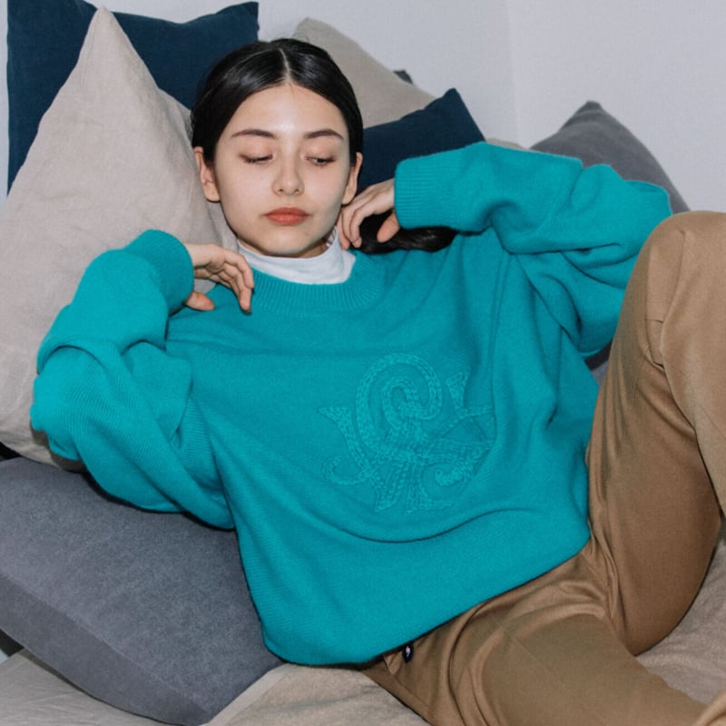 ガーター編みKnit コード刺繍長袖プルオーバー【BB34-710】 | BLANC basque