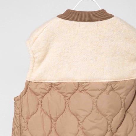 KNIT×キルティング ロングベスト　【BB55-714】