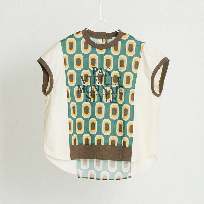 ジオメトリックプリントコットンTシャツ【BB62-127】 | BLANC basque