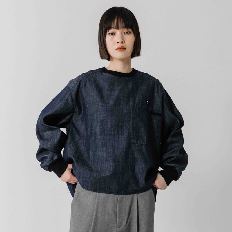 美品ライトデニムプルオーバー　BLANC basque ライトデニムプルオーバー【BB54-102】 | BLANC basque