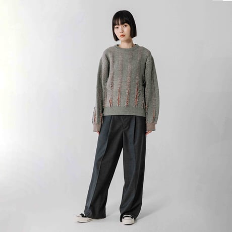 透かしジャガードニットプルオーバー【BB54-705】