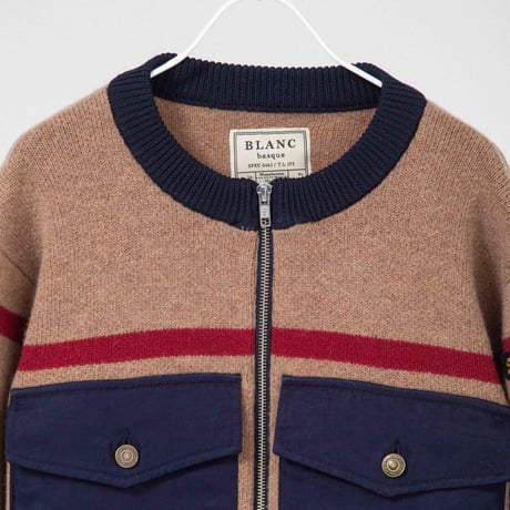ナイロンツイル×KNIT ZIPブルゾン【BB55-715】