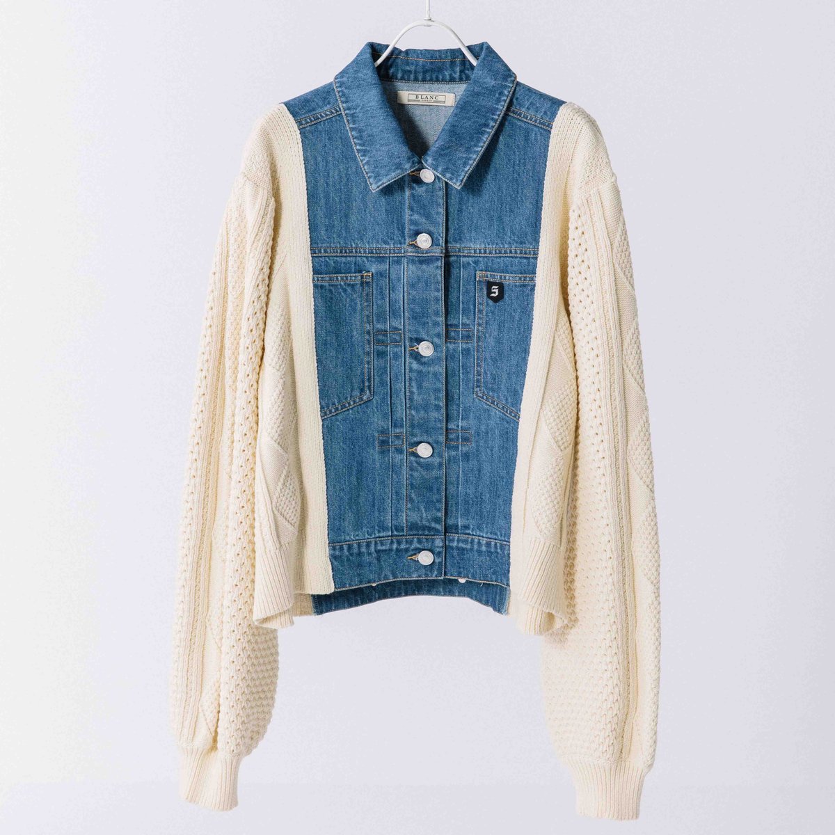 アランニットドッキングデニムジャケット【BB54-701】 | BLANC basque