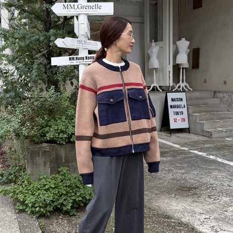 ナイロンツイル×KNIT ZIPブルゾン【BB55-715】