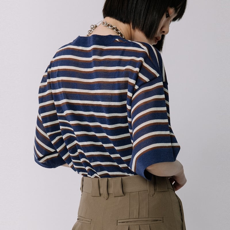 ニット 36 ブラック ボーダー ストラップベルトオフショルボーダーニット – WEGO ONLINE STORE