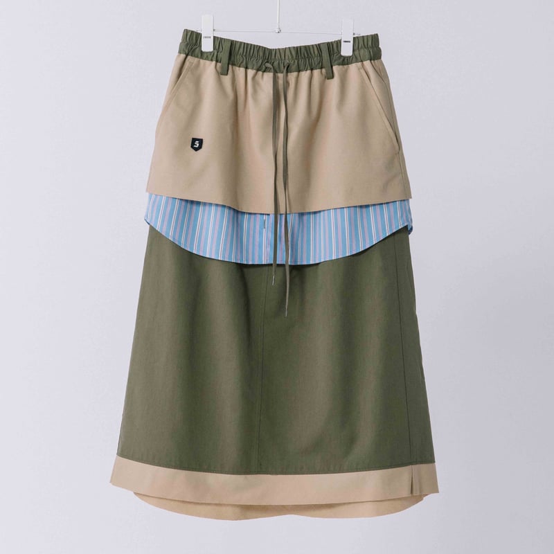 異素材ドッキングスカート【BB54-601】 | BLANC basque