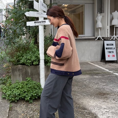 ナイロンツイル×KNIT ZIPブルゾン【BB55-715】