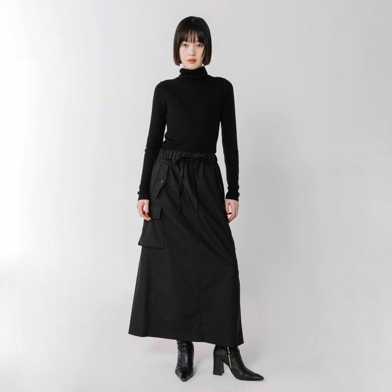 ブランバスク blanc basque ミリタリー　スカート blanc basque (ブランバスク) ギャザーバルーンスカート