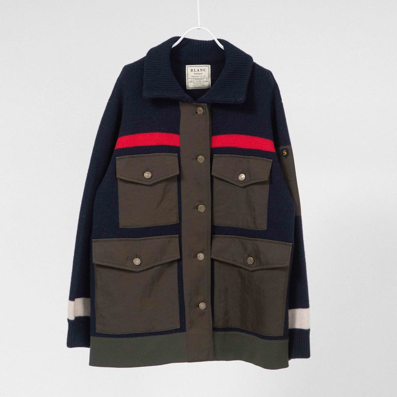 ナイロンツイルハーフ丈衿付きニットコート 【BB55-716】 | BLANC basque