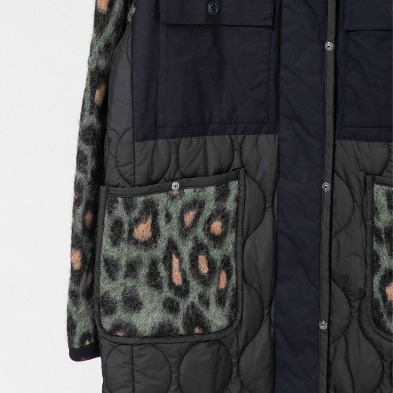 キルト×ヒョウ柄ジャガードコート【BB55-720】 | BLANC basque