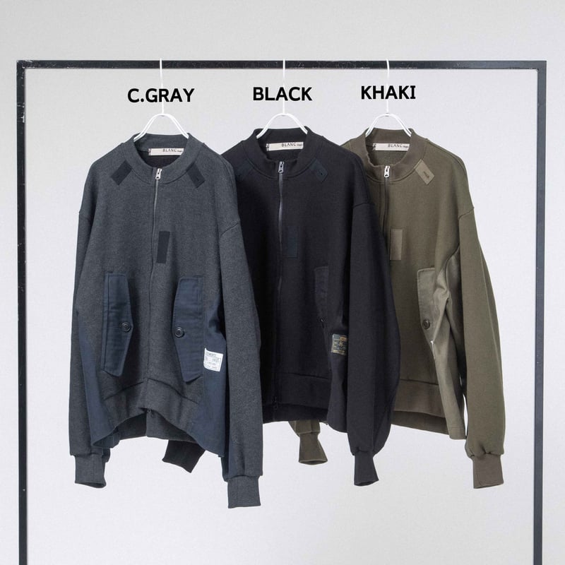 裏毛×布帛ARMY ZIPブルゾン【BB55-909】 | BLANC basque