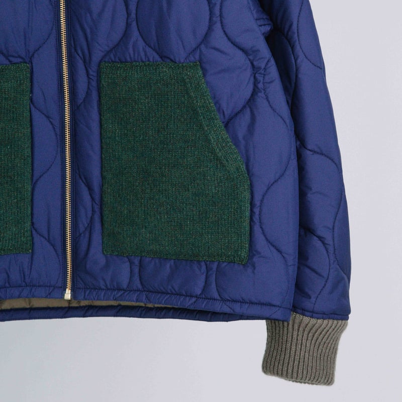 ハーディエイミス ブルゾン ベロア切替 刺繍 裏地キルティング