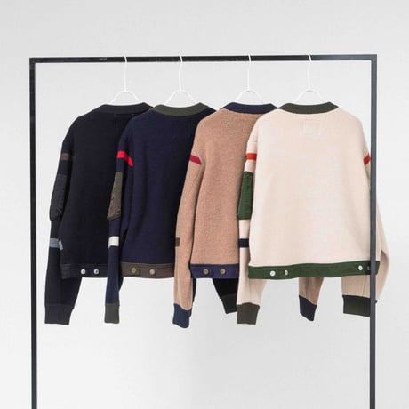 ナイロンツイル×KNIT ZIPブルゾン【BB55-715】