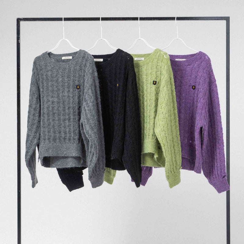 クラッシュモヘア混透かしニット 【BB55-713】 | BLANC basque