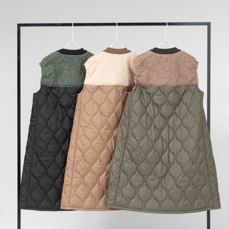 KNIT×キルティング ロングベスト　【BB55-714】