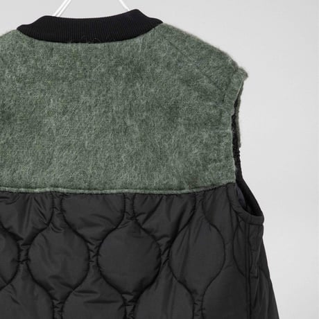 KNIT×キルティング ロングベスト　【BB55-714】