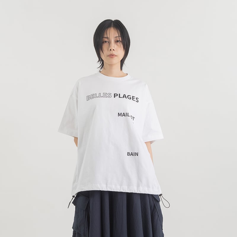 ロゴプリント ドローストリングTシャツ(ドロストTシャツ)【BB62-925