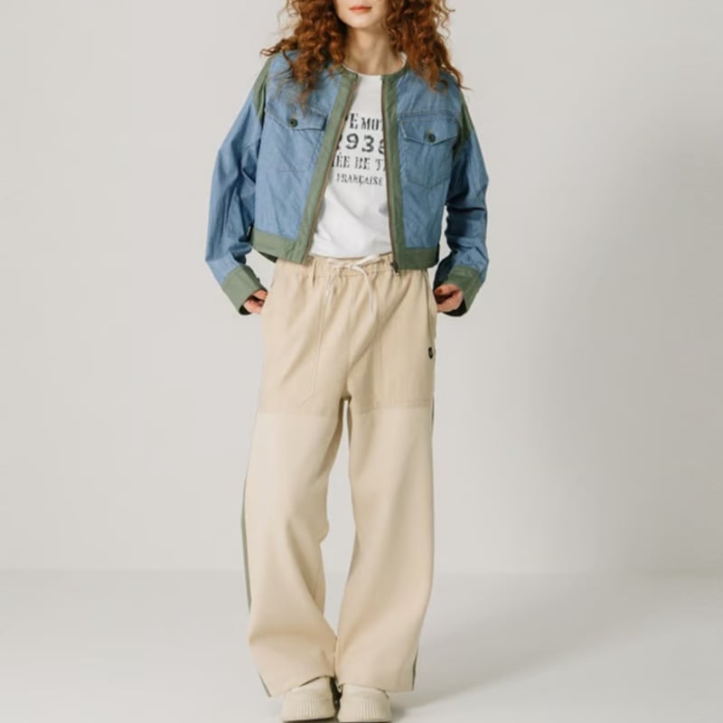 BLANC basque★ノーカラー デニムジャケット BLANC basque☆ノーカラー デニムジャケット