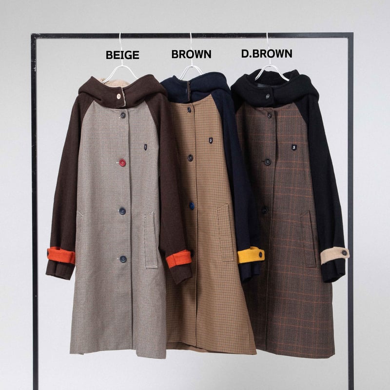 チェック×ソフトメルトン ロングコート 【BB55-208】 | BLANC basque