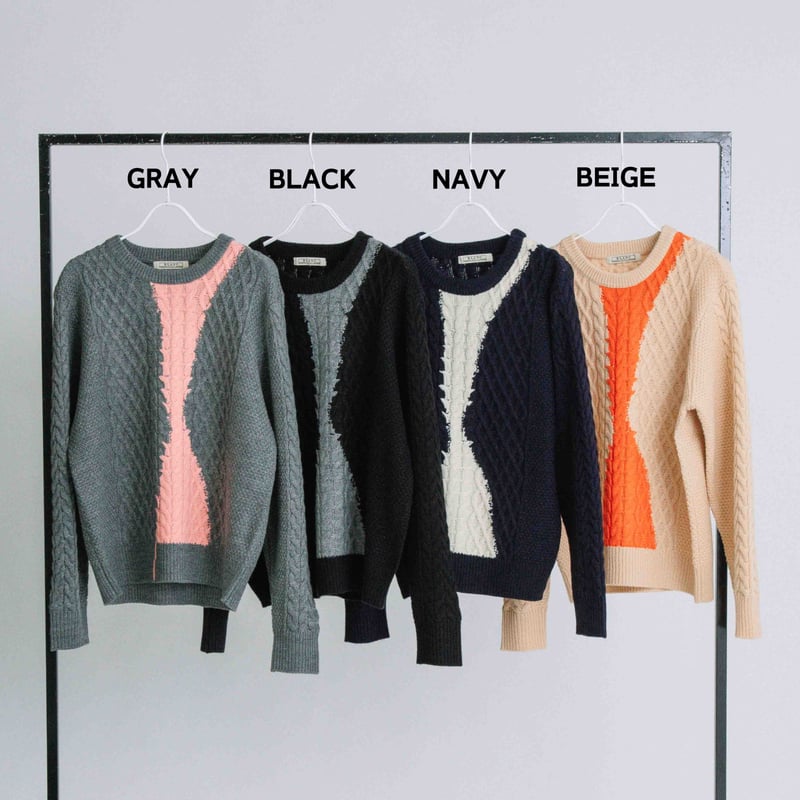 インターシャケーブルニット【BB56-721】 | BLANC basque